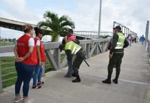 Con simulacros, autoridades adelantan campañas de seguridad vial en Patio Portal de Transcaribe SITM-transcaribe