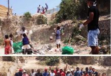 Jóvenes cartageneros se citaron en redes para limpiar un barrio