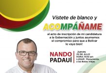 Padauí se inscribe el jueves 25 de julio